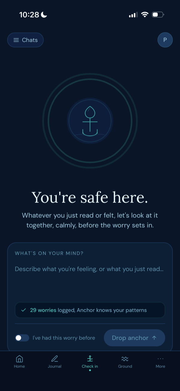 Anchor app — Check in